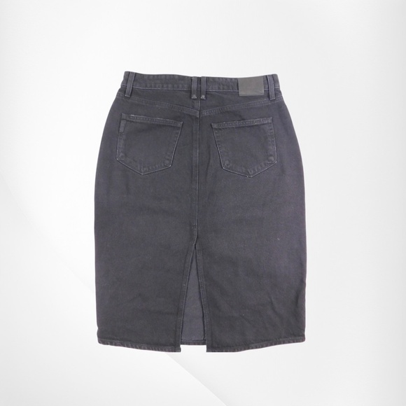 PAIGE Black Denim Midi Skirt | Size 28 - Picture 2 of 6